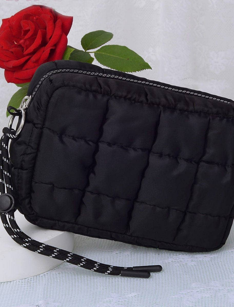 Quilted Puffer Pouch in Black