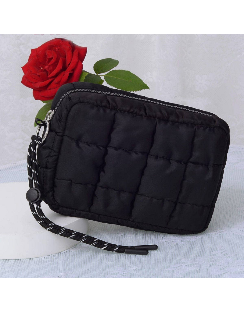 Quilted Puffer Pouch in Black