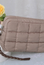 Quilted Puffer Pouch in Taupe