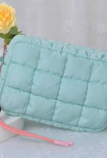 Quilted Puffer Pouch in Seafoam