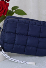 Quilted Puffer Pouch in Navy