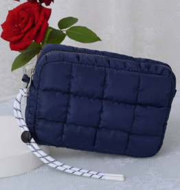 Quilted Puffer Pouch in Navy