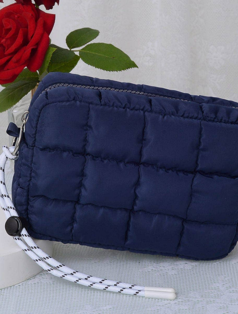 Quilted Puffer Pouch in Navy