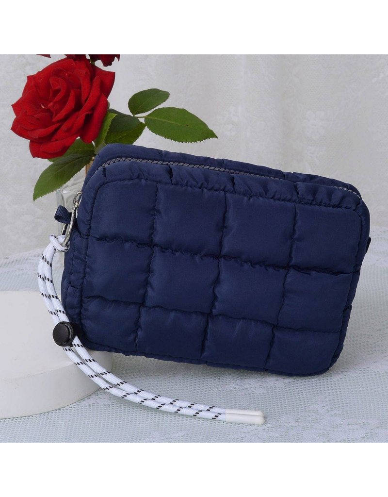 Quilted Puffer Pouch in Navy