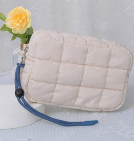 Quilted Puffer Pouch in Ivory