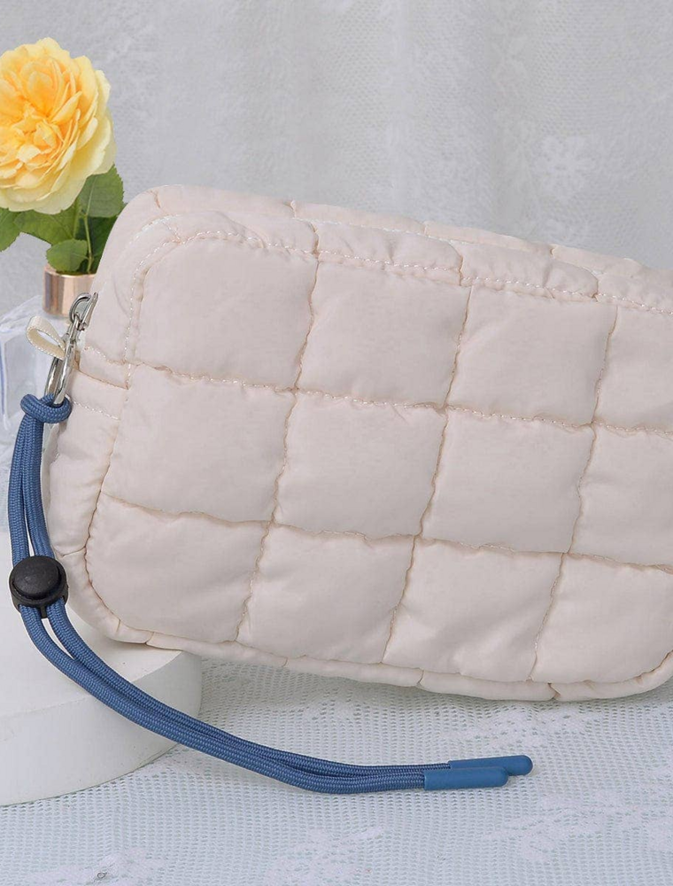 Quilted Puffer Pouch in Ivory