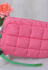 Quilted Puffer Pouch in Bubblegum