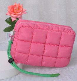 Quilted Puffer Pouch in Bubblegum