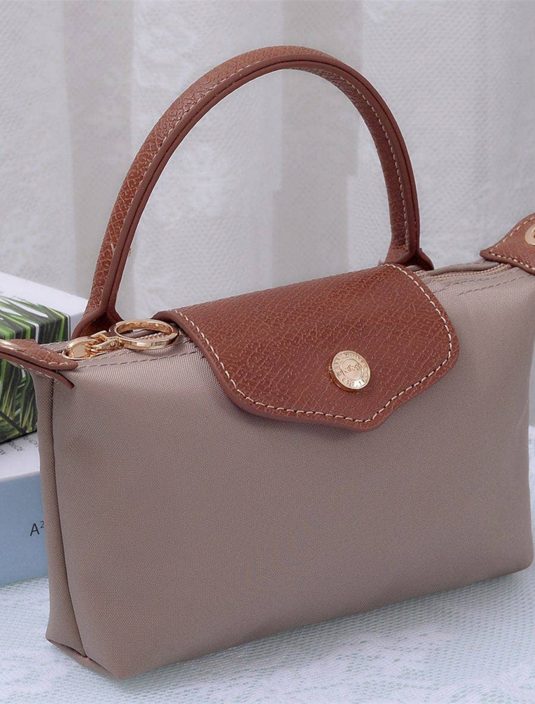 Penny Nylon Mini Crossbody Bag in Taupe