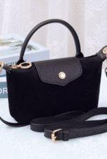 Penny Suede Mini Crossbody Bag in Black