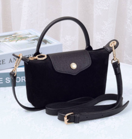 Penny Suede Mini Crossbody Bag in Black