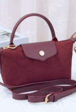 Penny Suede Mini Crossbody Bag in Burgundy