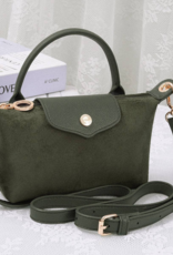 Penny Suede Mini Crossbody Bag in Olive