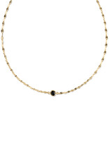 KENDRA SCOTT DESIGN Alina Sunburst Gold Chain Pendant Necklace in Black CZ