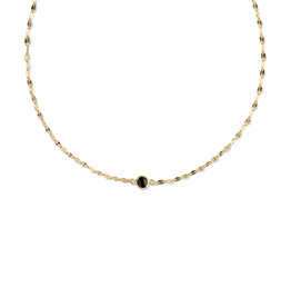 KENDRA SCOTT DESIGN Alina Sunburst Gold Chain Pendant Necklace in Black CZ