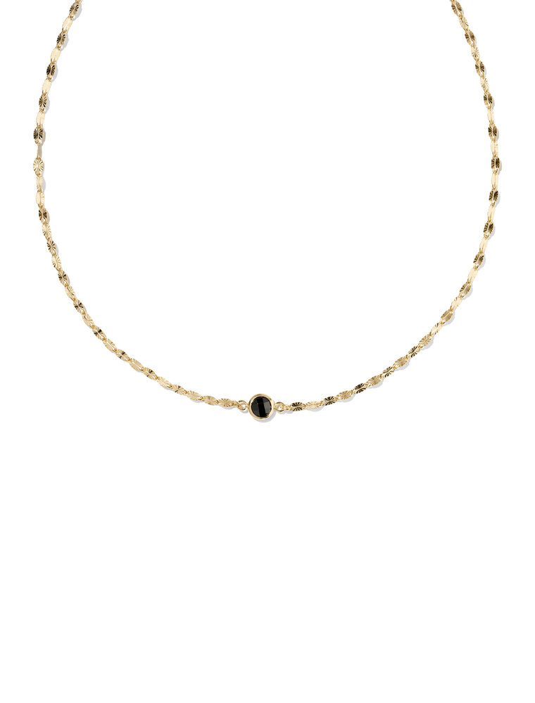 KENDRA SCOTT DESIGN Alina Sunburst Gold Chain Pendant Necklace in Black CZ