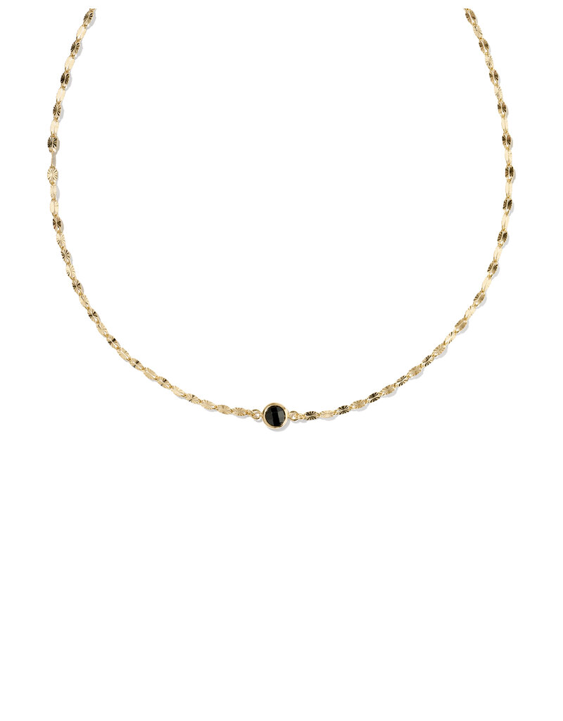 KENDRA SCOTT DESIGN Alina Sunburst Gold Chain Pendant Necklace in Black CZ
