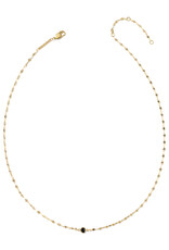 KENDRA SCOTT DESIGN Alina Sunburst Gold Chain Pendant Necklace in Black CZ