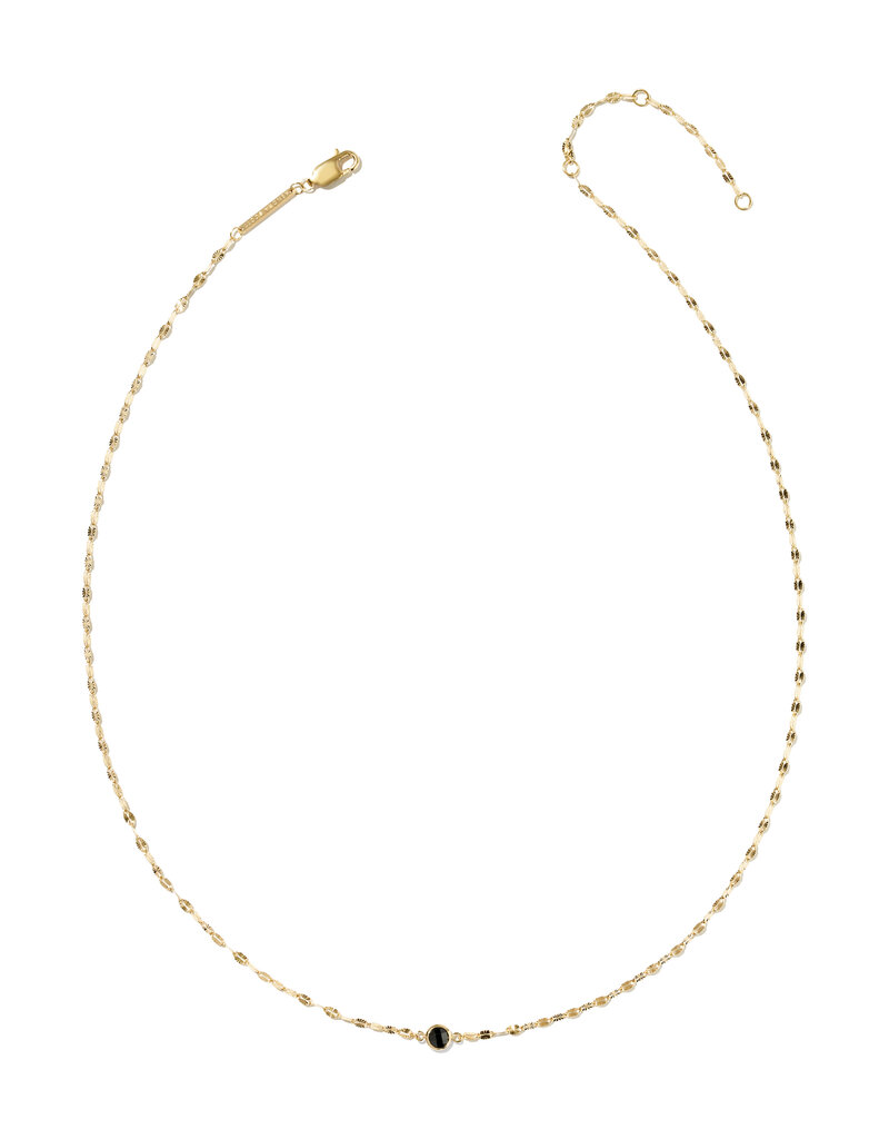 KENDRA SCOTT DESIGN Alina Sunburst Gold Chain Pendant Necklace in Black CZ