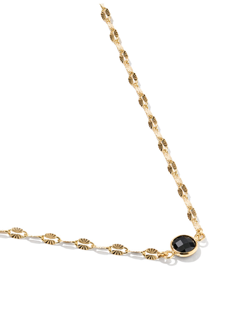 KENDRA SCOTT DESIGN Alina Sunburst Gold Chain Pendant Necklace in Black CZ