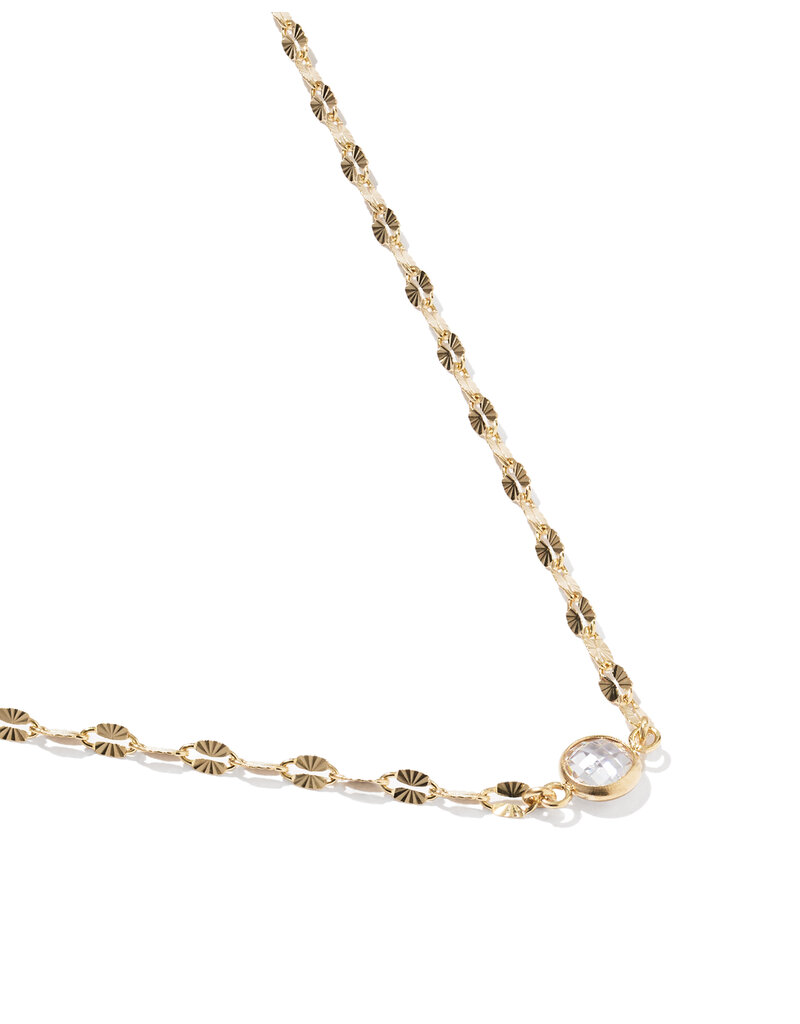 KENDRA SCOTT DESIGN Alina Sunburst Gold Chain Pendant Necklace in White CZ
