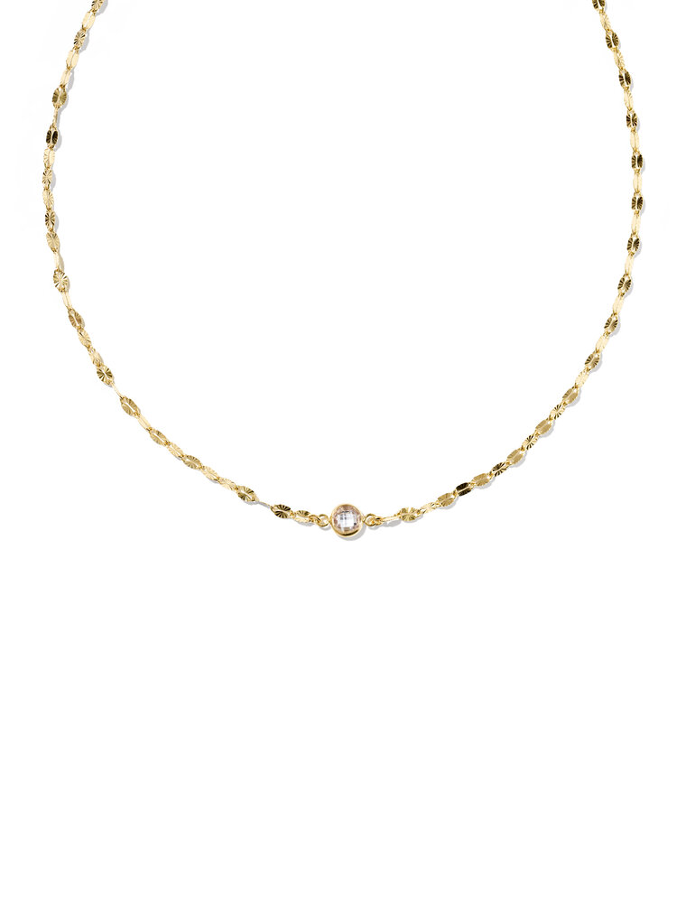 KENDRA SCOTT DESIGN Alina Sunburst Gold Chain Pendant Necklace in White CZ
