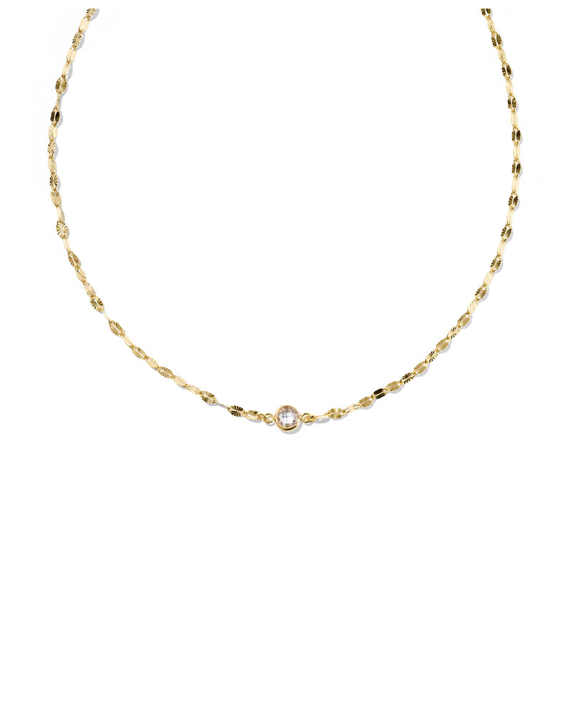 KENDRA SCOTT DESIGN Alina Sunburst Gold Chain Pendant Necklace in White CZ