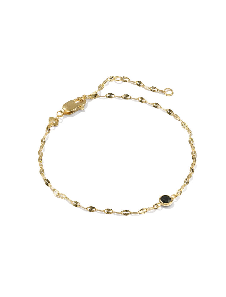 KENDRA SCOTT DESIGN Alina Sunburst Gold Chain Bracelet in Black CZ