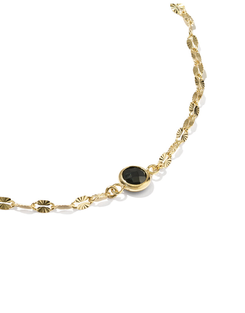 KENDRA SCOTT DESIGN Alina Sunburst Gold Chain Bracelet in Black CZ