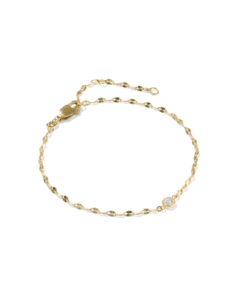 KENDRA SCOTT DESIGN Alina Sunburst Gold Chain Bracelet in White CZ
