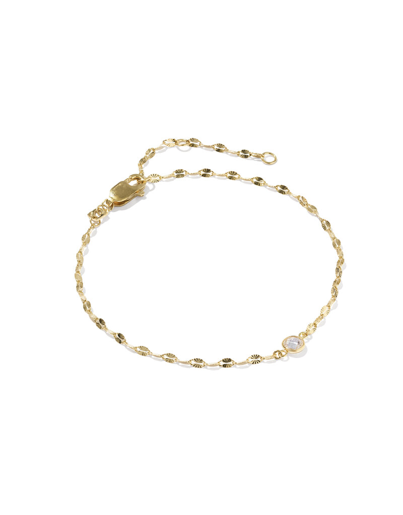KENDRA SCOTT DESIGN Alina Sunburst Gold Chain Bracelet in White CZ