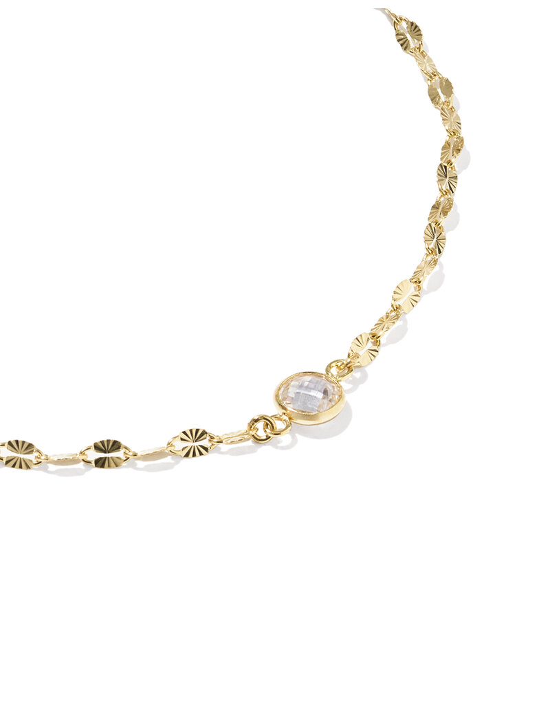 KENDRA SCOTT DESIGN Alina Sunburst Gold Chain Bracelet in White CZ