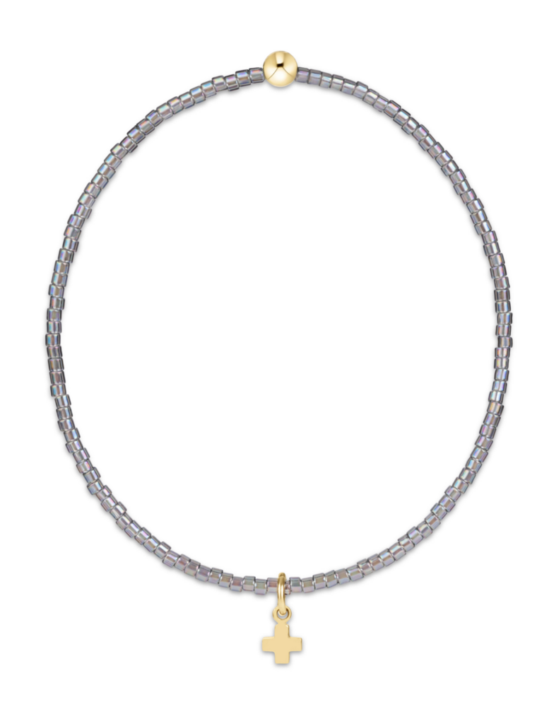 ENEWTON DESIGN Hope Classic Bracelet with Gold Signature Cross Small Charm in Morning Mist/Gold