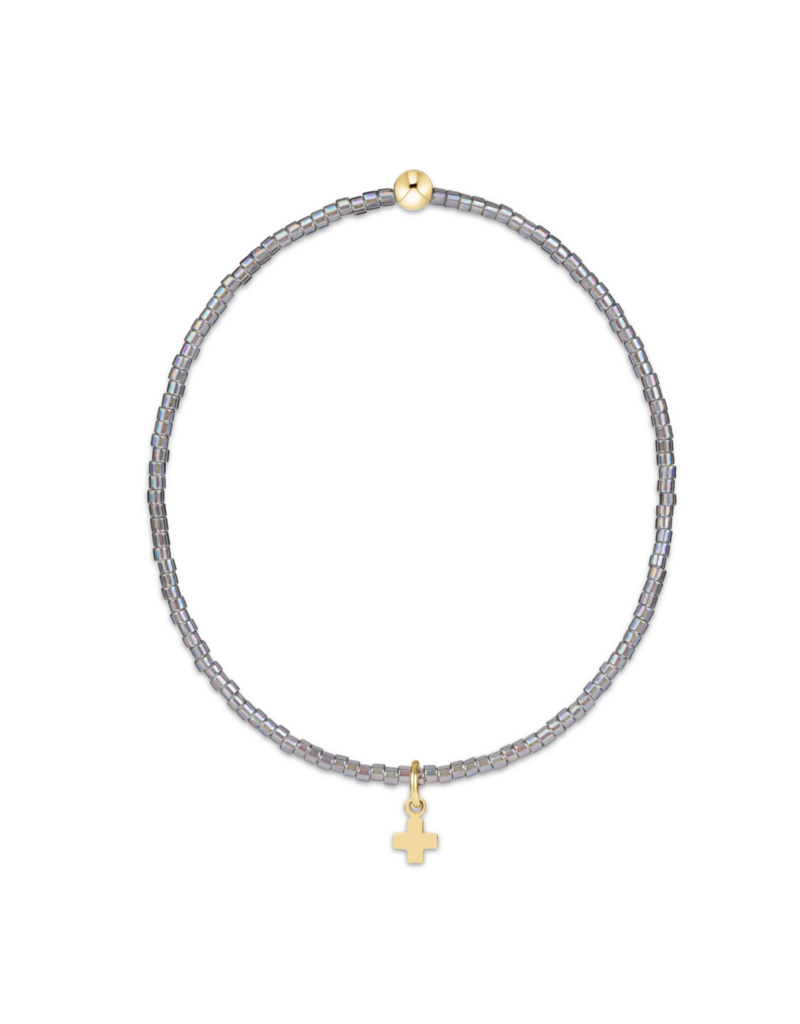 ENEWTON DESIGN Hope Classic Bracelet with Gold Signature Cross Small Charm in Morning Mist/Gold