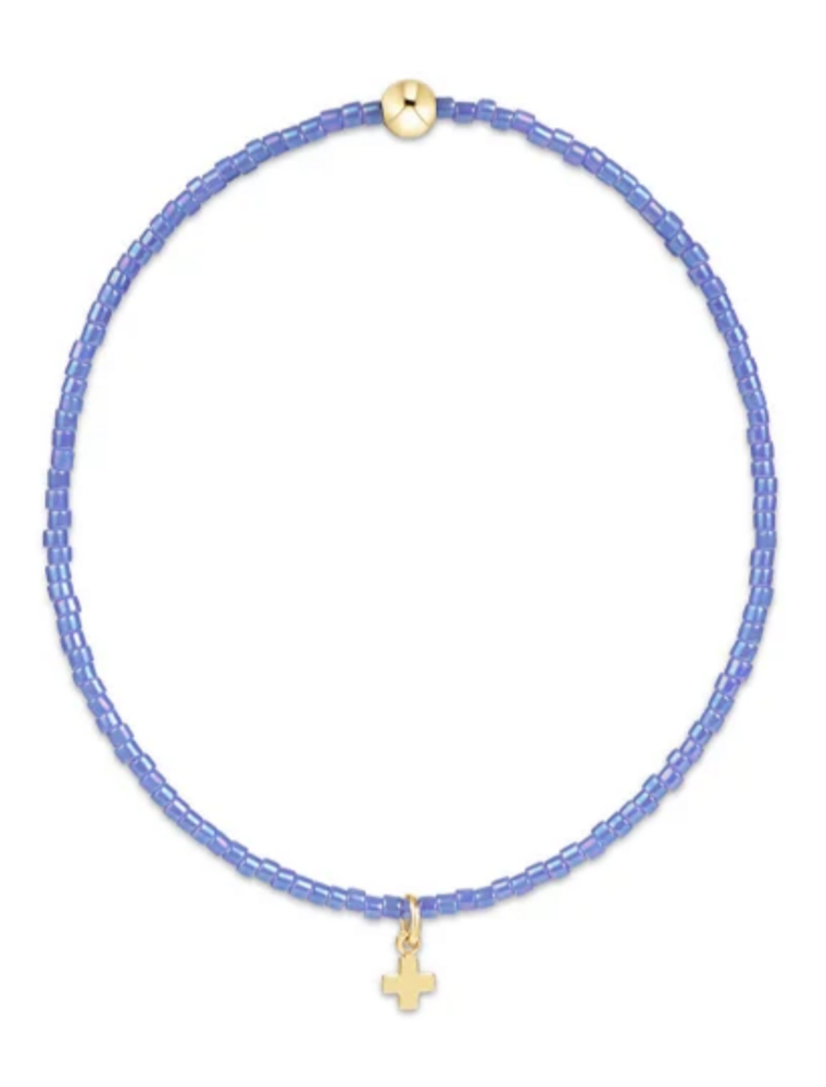 ENEWTON DESIGN Hope Classic Bracelet with Gold Signature Cross Small Charm in Bright Blue/Gold