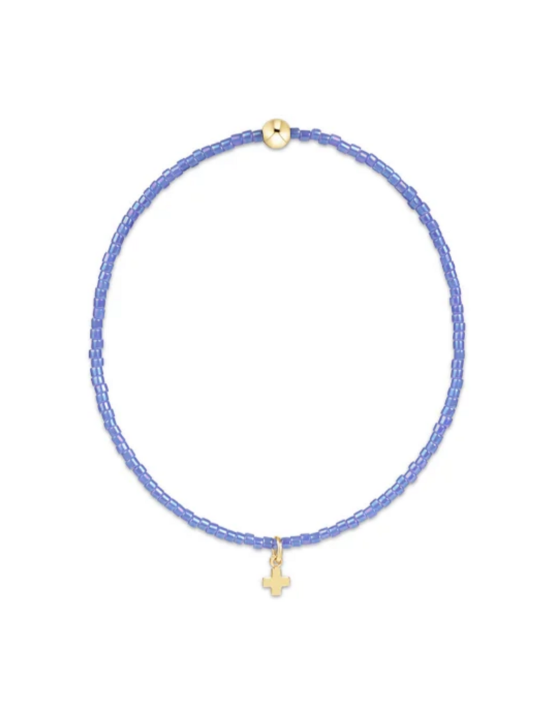ENEWTON DESIGN Hope Classic Bracelet with Gold Signature Cross Small Charm in Bright Blue/Gold