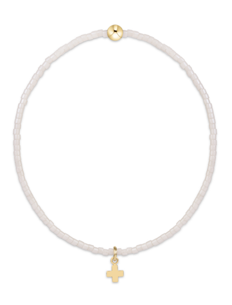 ENEWTON DESIGN Hope Classic Bracelet with Gold Signature Cross Small Charm in Milkshake/Gold