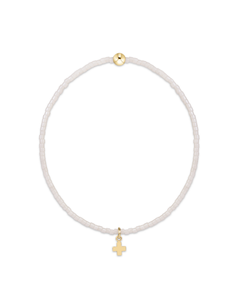 ENEWTON DESIGN Hope Classic Bracelet with Gold Signature Cross Small Charm in Milkshake/Gold