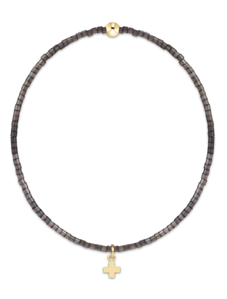 ENEWTON DESIGN Hope Classic Bracelet with Gold Signature Cross Small Charm in Moonlight/Gold