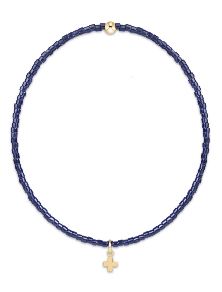 ENEWTON DESIGN Hope Classic Bracelet with Gold Signature Cross Small Charm in Navy/Gold