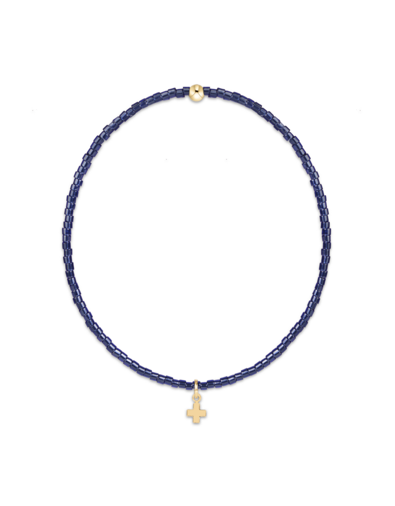 ENEWTON DESIGN Hope Classic Bracelet with Gold Signature Cross Small Charm in Navy/Gold