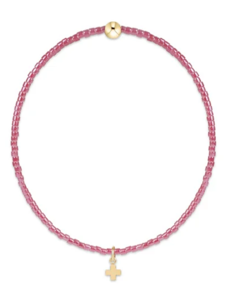 ENEWTON DESIGN Hope Classic Bracelet with Gold Signature Cross Small Charm in Pink Champagne/Gold