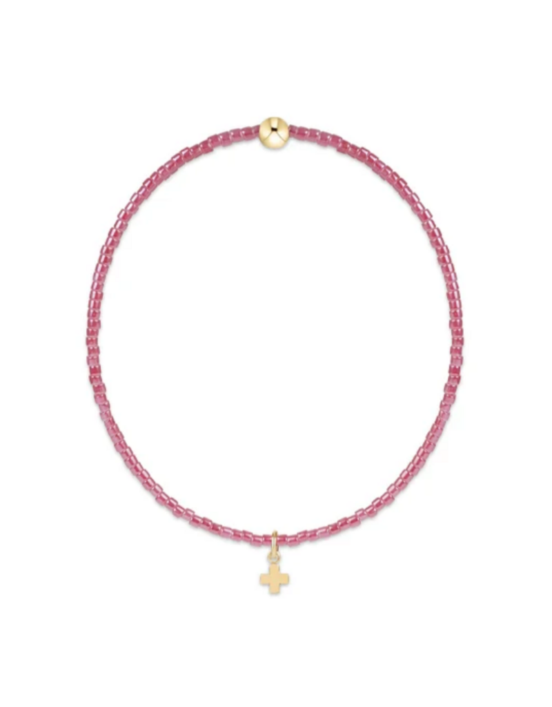 ENEWTON DESIGN Hope Classic Bracelet with Gold Signature Cross Small Charm in Pink Champagne/Gold