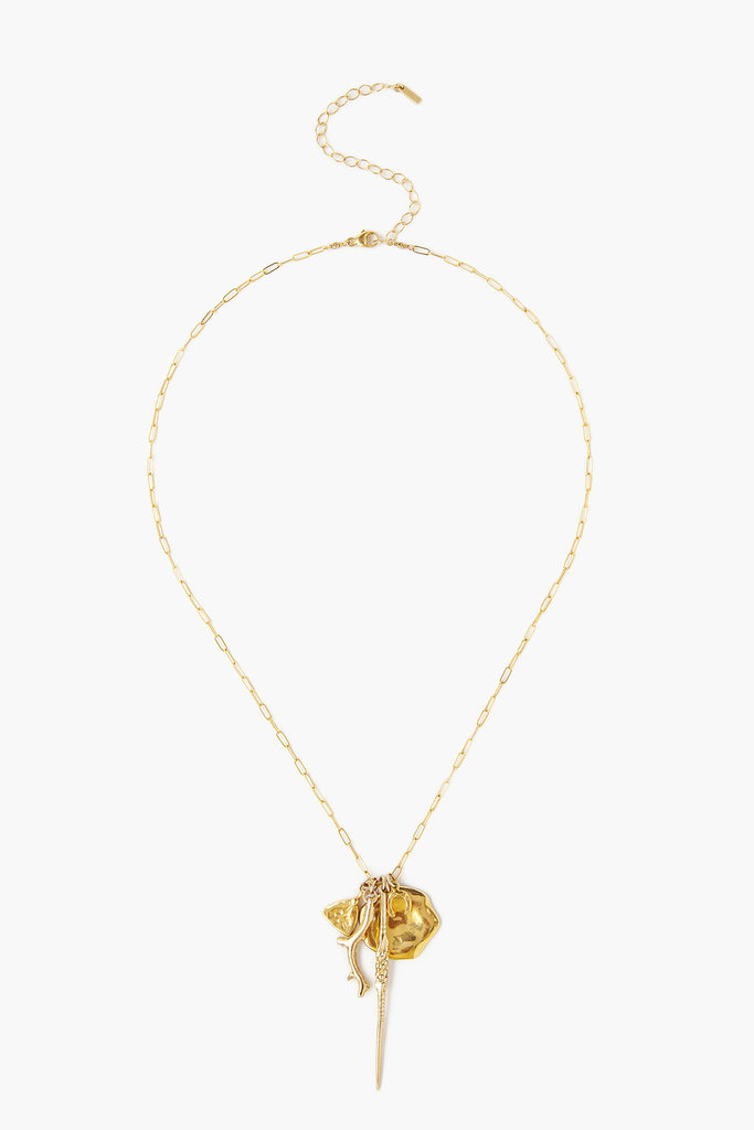 Chan Luu Sea Mix Charm Yellow Gold Necklace