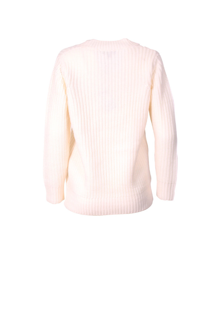 Deep V Neck Sweater Cream