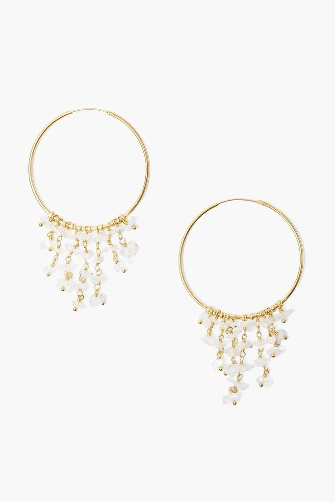 Chan Luu Moonstone Healing Stone Hoop Earrings