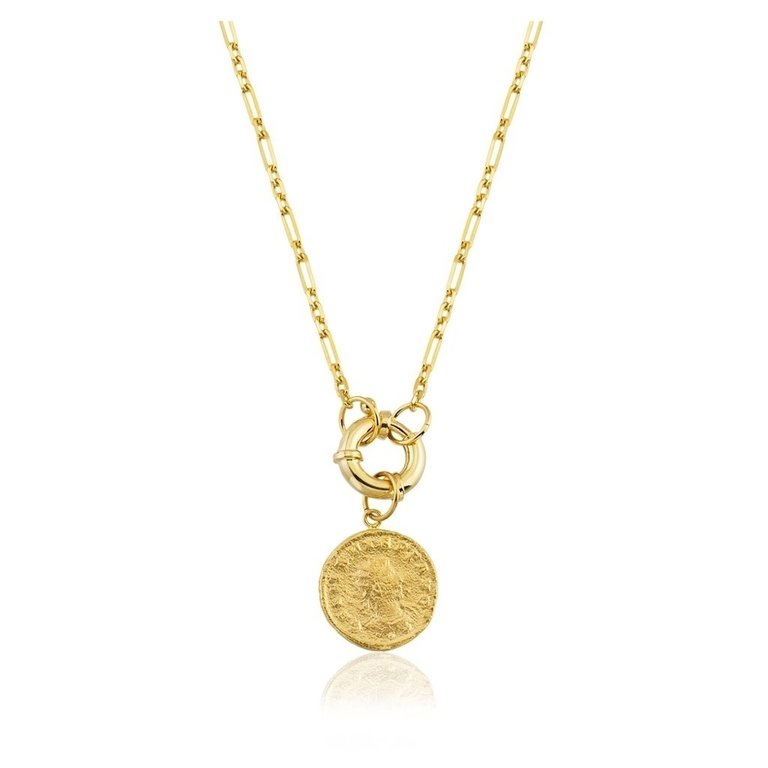 Maison Irem Antique Lock Gold Coin Necklace