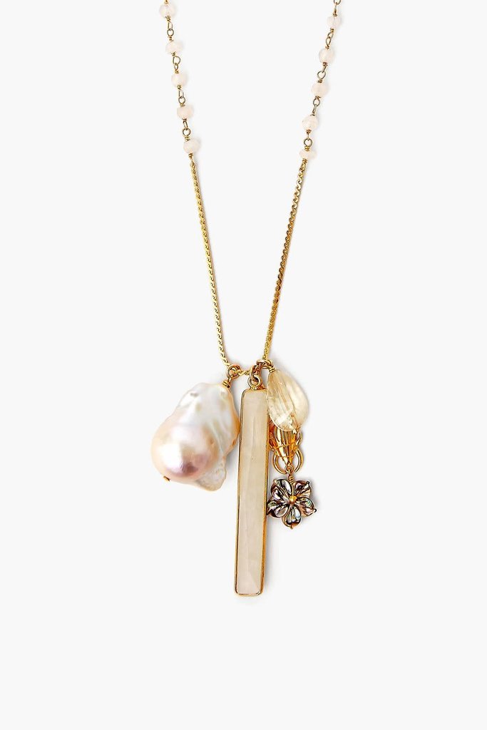 Chan Luu Moonstone Mix Traveling Charm Necklace