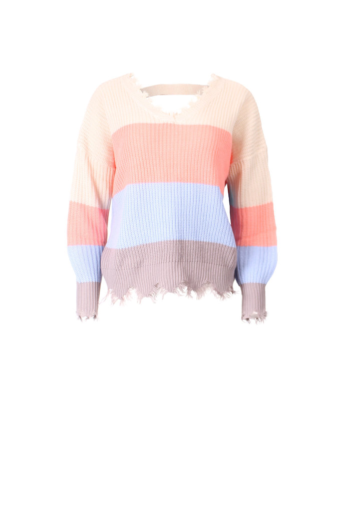 Coral Combo Sweater