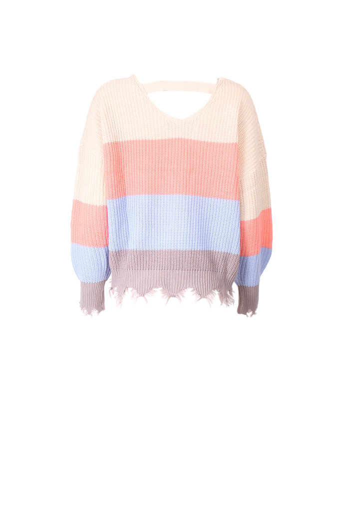 Coral Combo Sweater